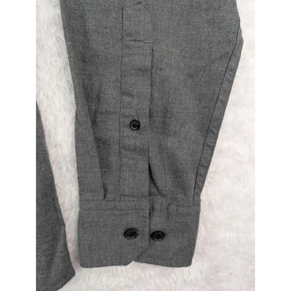 Banana Republic Luxe Flannel Shirt Men's M Gray Camden Fit Button Down New